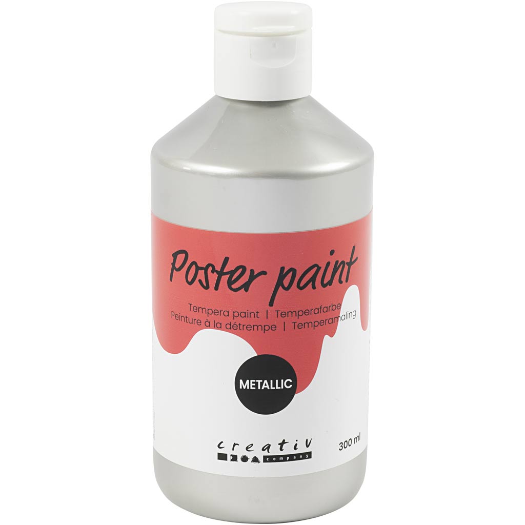 Peinture à la détrempe Creativ company métallisée, argent, 300 ml 1 boîte