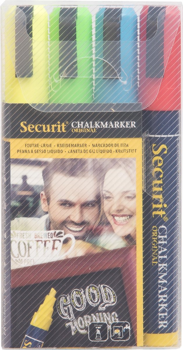 Feutre craie Securit avec cul 4x