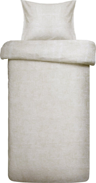 Damai housse de couette ebba - coton bio - 140x200 220 cm - beige + 1 taie d'oreiller 60x70