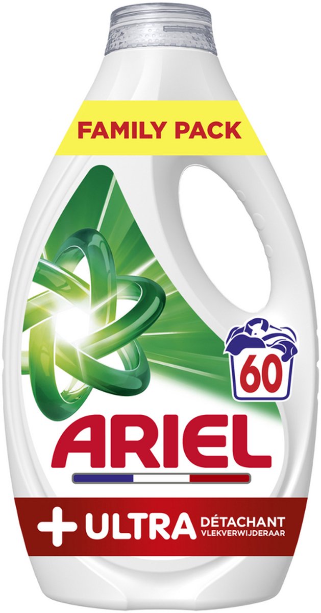 Lessive liquide Ariel + ultra détachante - 60 lavages