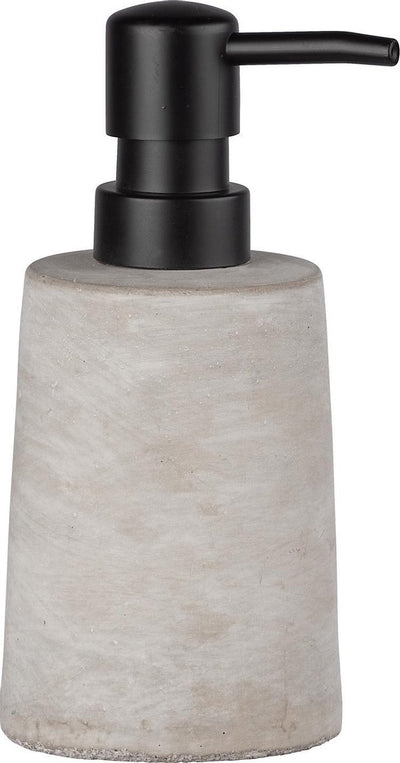 Wenko distributeur de savon villlena gris béton avec distributeur à pompe à savon noir