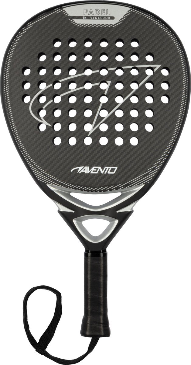 Raquette de padel Avento - vencedor - carbone 3k - larme - argent noir