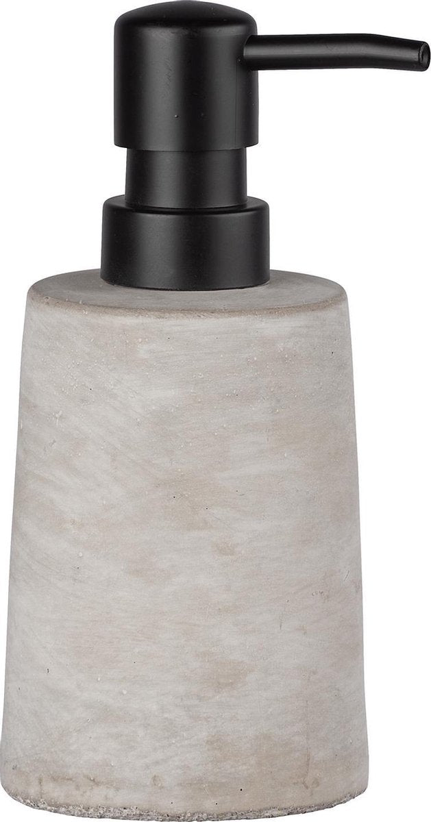 Wenko distributeur de savon villlena gris béton avec distributeur à pompe à savon noir