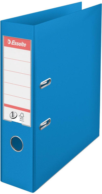 Classeur a4 en plastique Esselte no.1 Viviva avec porte-étiquette - pour 500 feuilles - largeur de dos de 75 mm - bleu