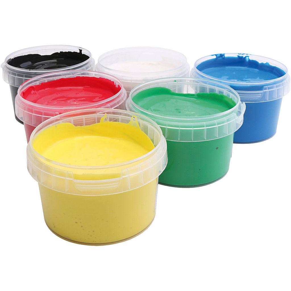 Peinture au doigt Primo, différentes couleurs, 6x250 ml 1 boîte