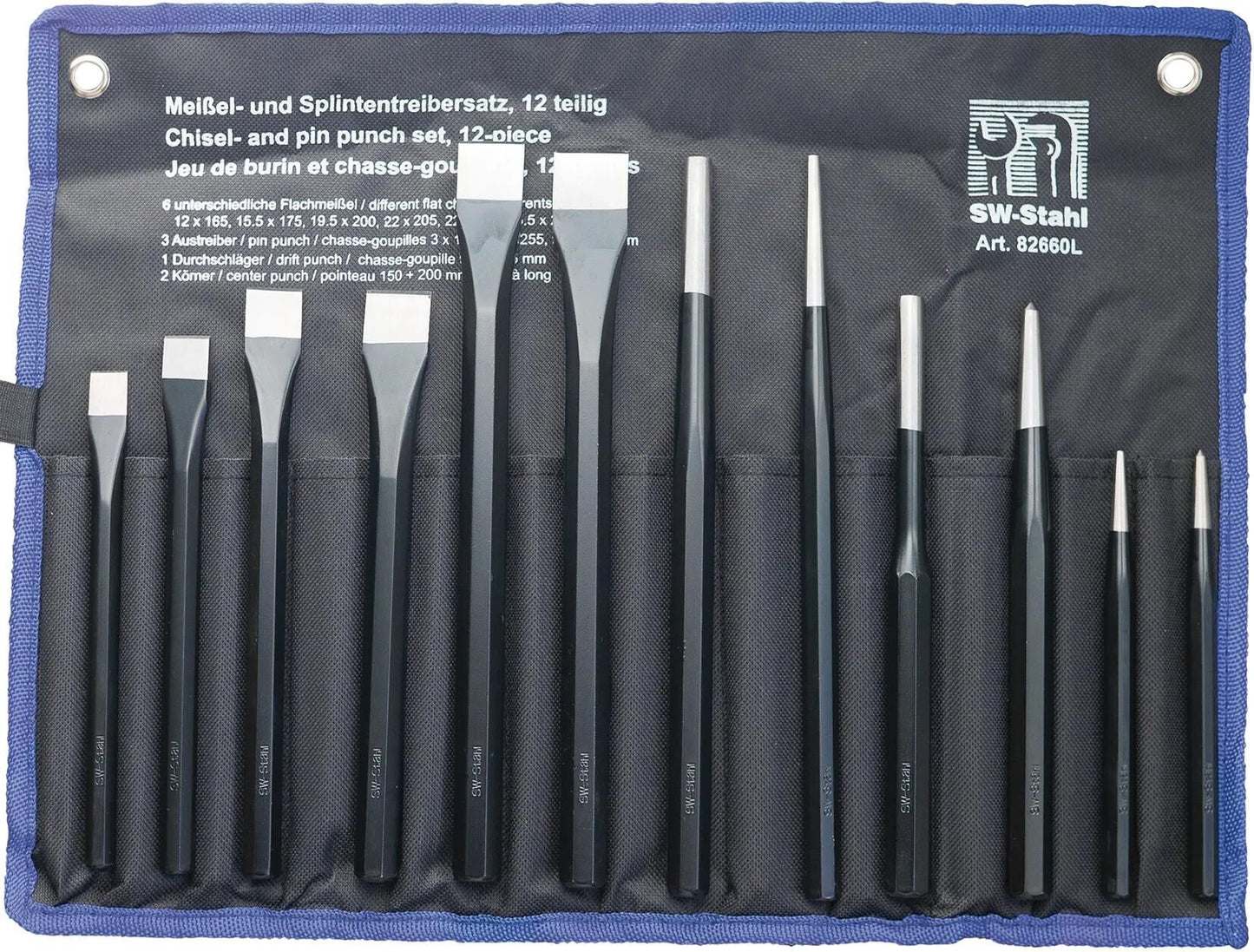 SW stahl ciseaux Pin punch set 12tlg.
