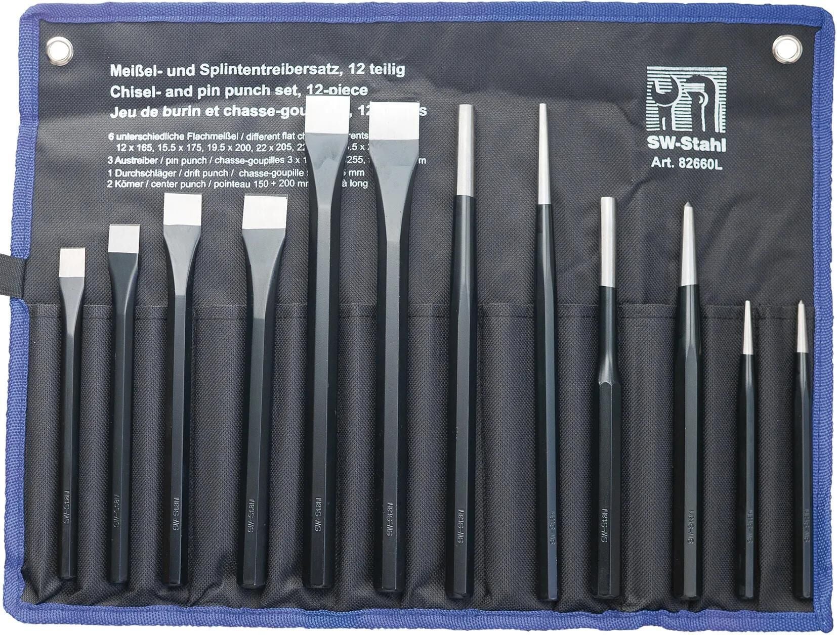 SW stahl ciseaux Pin punch set 12tlg.