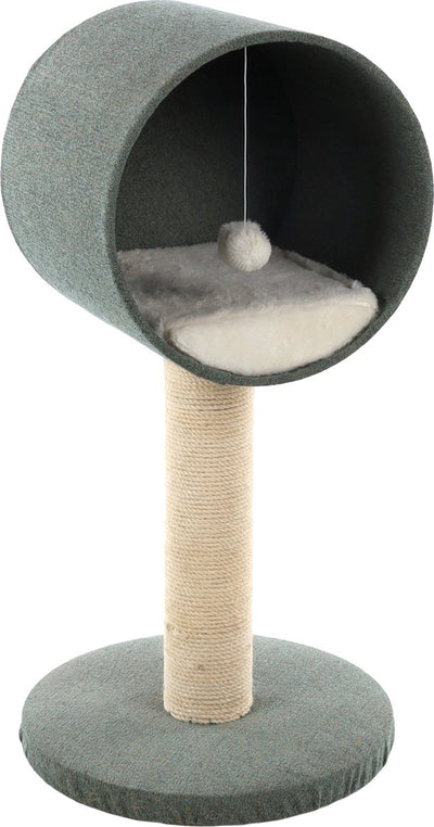 Arbre à chat Flamingo scandi vert menthe blanc – 40x40x77 cm – avec abri, coussin jouet – arbre à chat pour chat
