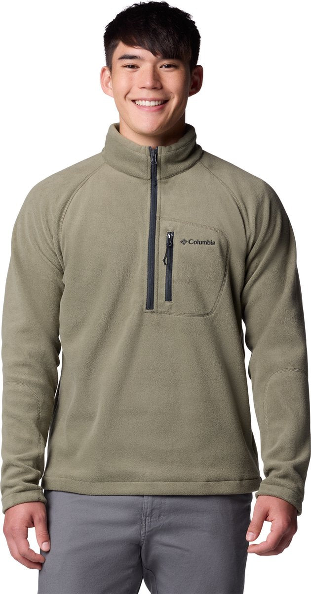 Pull d'extérieur pour homme en polaire semi-zippée Columbia fast trek™ iii - vert pierre, requin - taille l