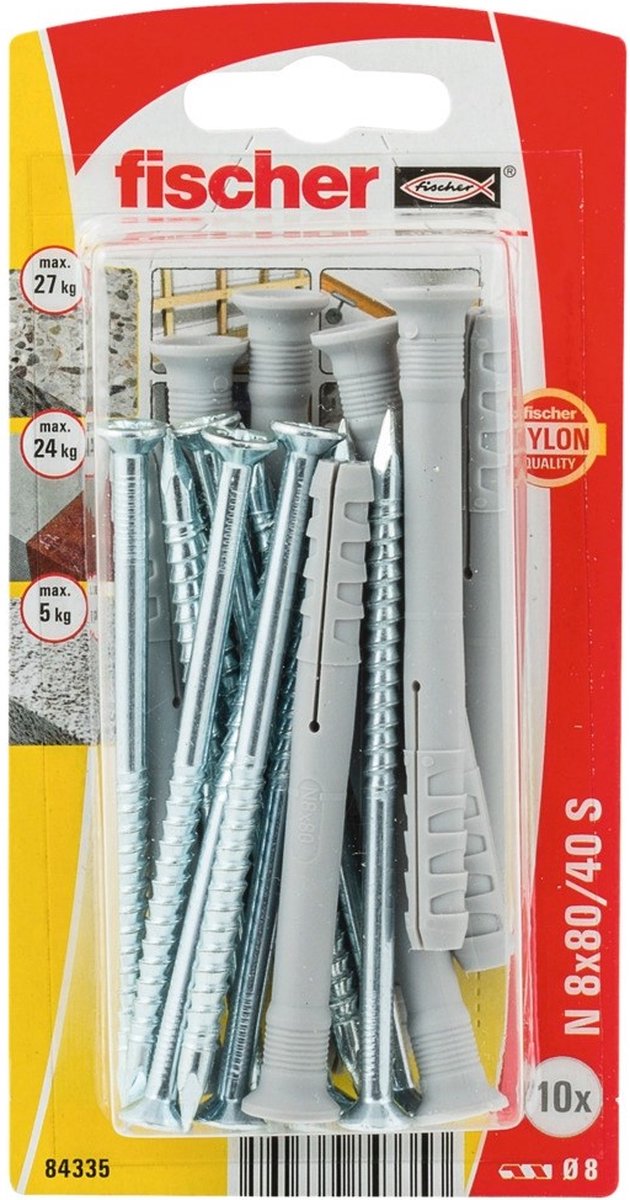 Bouchons à ongles Fischer dhz n8x80 40zk avec (10x) 52252