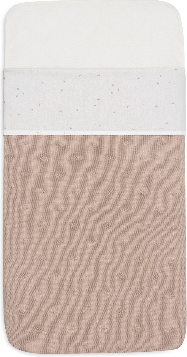 Jollein - drap de lit bébé - 120x150cm - lit, lit bébé - coton - rose sauvage scintillante