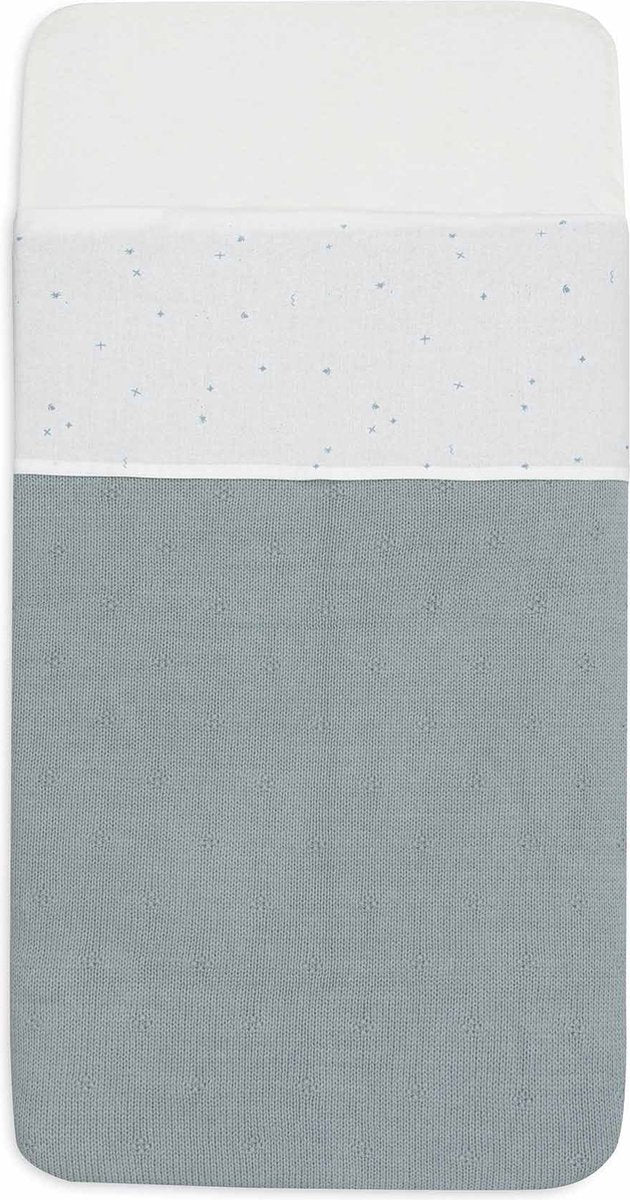 Jollein - drap de lit bébé - 120x150cm - lit, lit bébé - coton - vert d'eau scintillant