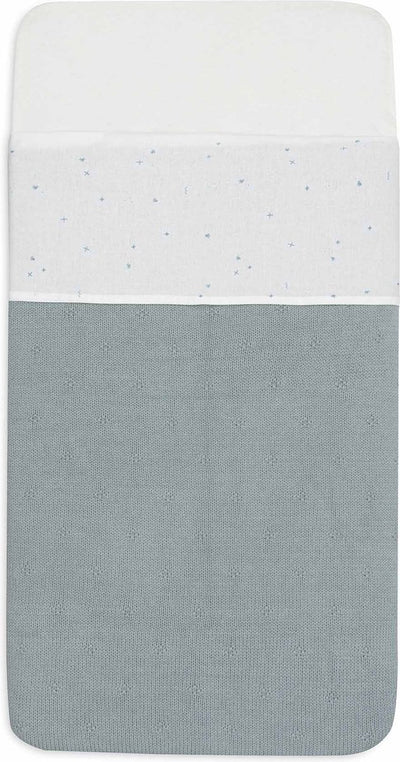 Jollein - drap de lit bébé - 120x150cm - lit, lit bébé - coton - vert d'eau scintillant