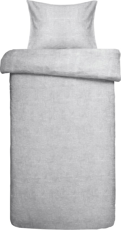 Damai housse de couette ebba - coton bio - 140x200 220 cm - gris + 1 taie d'oreiller 60x70