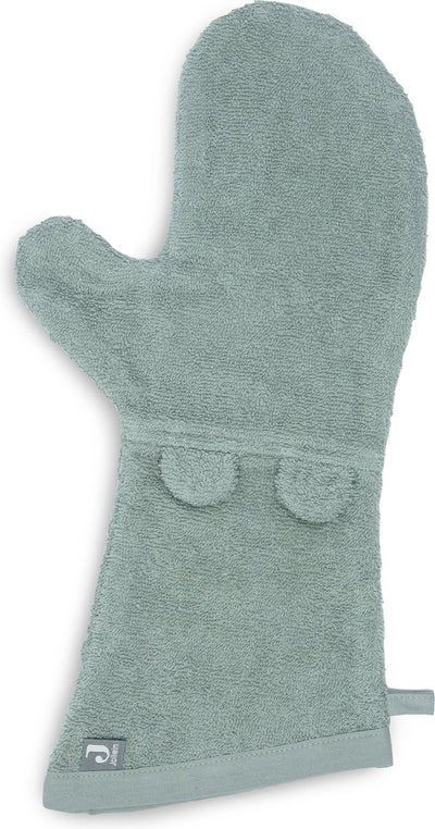 Jollein - gant de toilette bébé oreilles éponge (vert cendré) - coton - gant de toilette bébé, débarbouillettes -16x70cm