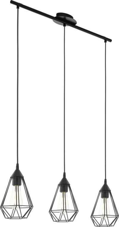 Lampe à suspension Eglo tarbes - e27 - 79 cm - noire