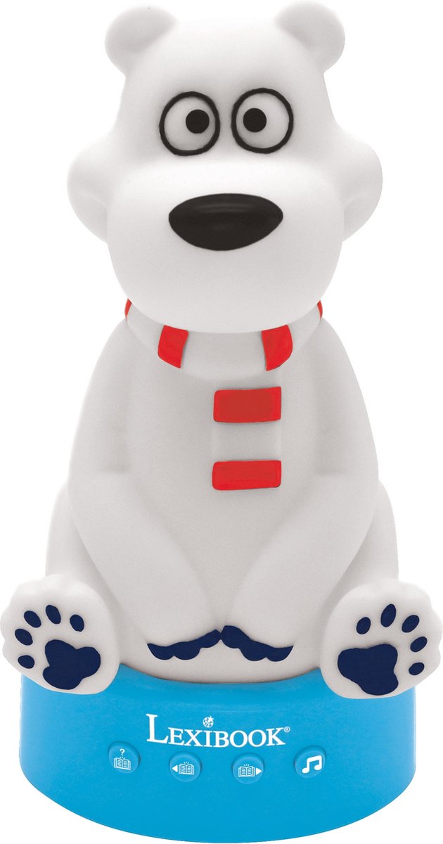 Lexibook Conteur d'ours polaire design 3D avec veilleuse. musique et changement de couleur 17cm (italien)