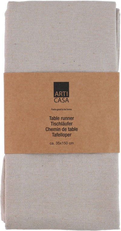 Arti casa chemin de table 35x150 cm - chemin de table beige uni - chemin de table pour table à manger - décoration de table allongée - beige