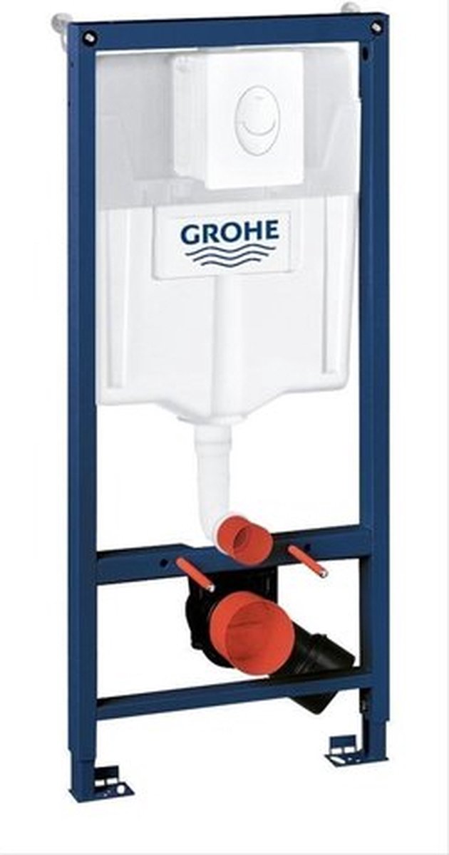Ensemble de réservoir à encastrer Grohe rapid SL 3 en 1 - pour WC suspendu - 1,13 m - supports muraux - avec plaque de commande blanche