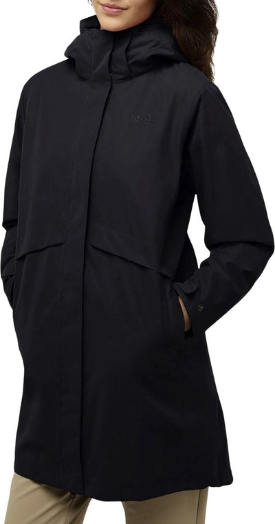 Jack wolfskin baylight 3in1 manteau avec veste d'extérieur pour femme - noir - taille xl