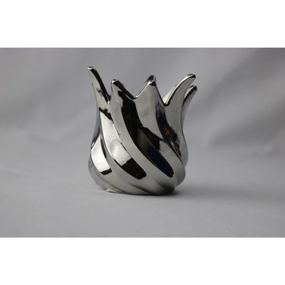 Photophore ambiance manoir argent 9x9x9,3cm