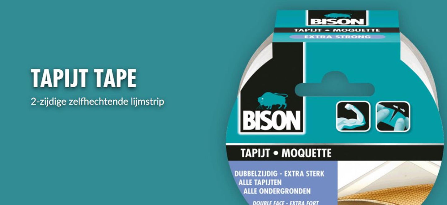 Ruban adhésif pour tapis Bison extra fort 10mx5cm