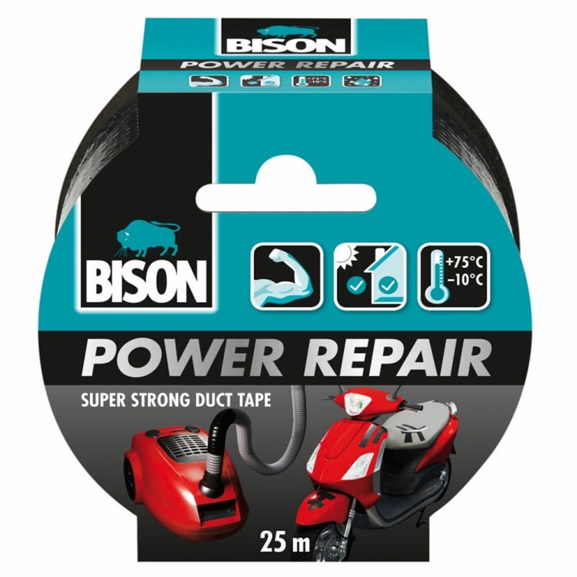 Bison power duct tape noir 25mx4,8cm