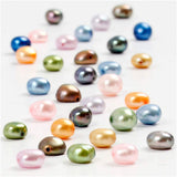 Perles d'eau douce Creativ Company, taille 5-6 mm, taille du trou 0,5 mm, env. 70 pièces, 40 cm 1 boîte - afbeelding 1