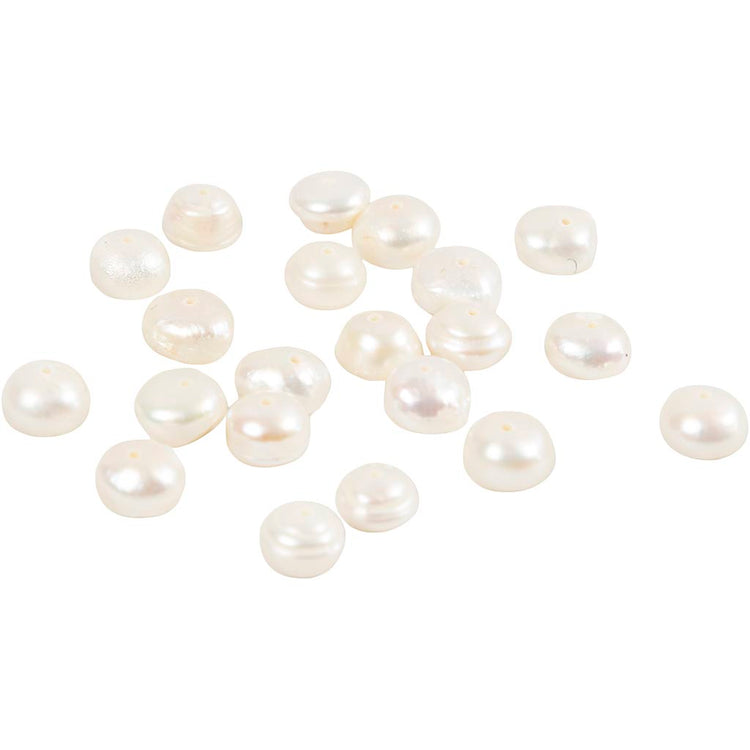Perles d'eau douce Creativ Company, taille 4-6 mm, diamètre du trou 1 mm, env. 57 pièces, nacre, 40 cm 1 boîte