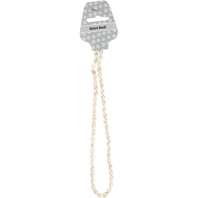 Perles d'eau douce Creativ Company, d 4-7 mm, diamètre du trou 1 mm, env. 60 pièces, nacre, 40 cm 1 boîte