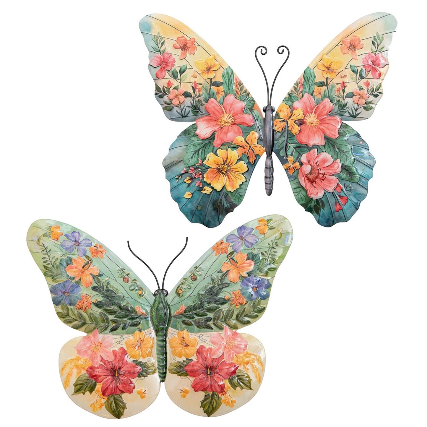 Anna's collection déco murale fleurs papillon 28x22,5cm