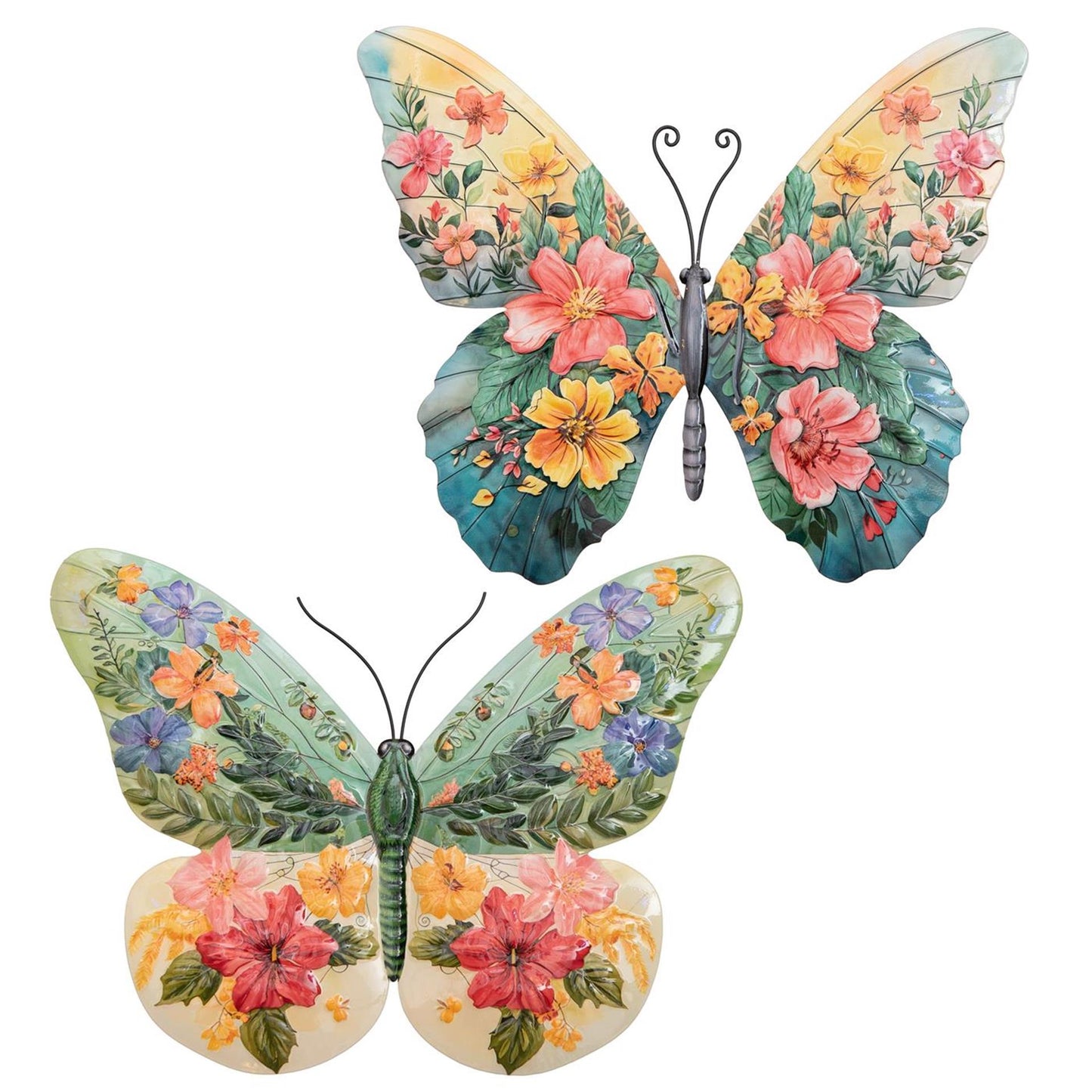 Anna's collection déco murale fleurs papillon 38x28,5cm
