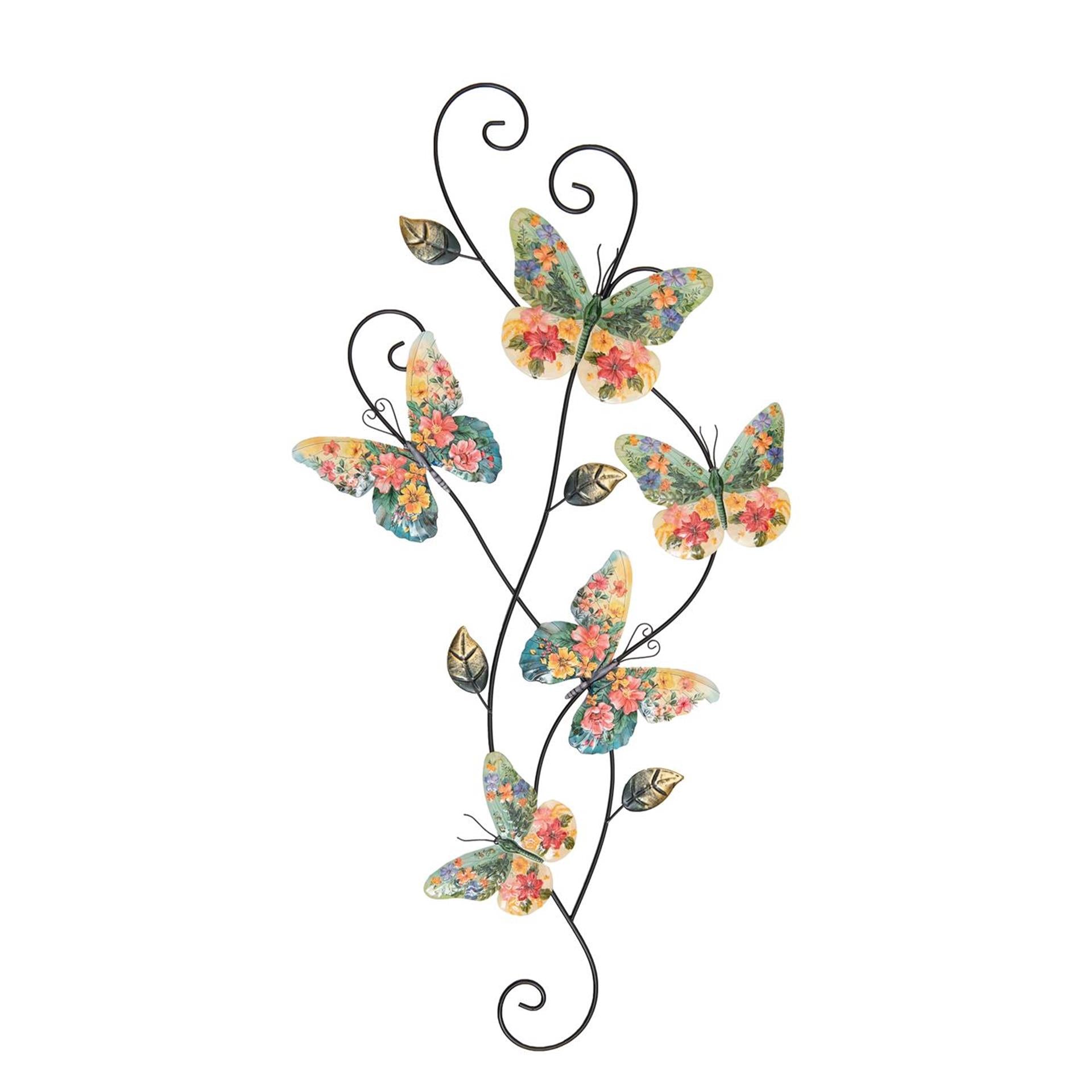 Anna's collection déco murale papillons avec fleurs35x1,5x68cm