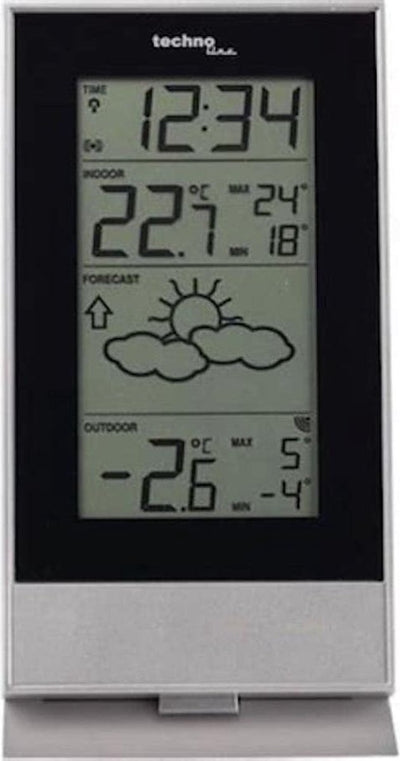 Station météo Technoline - ws 9910 - 85x166x56mm - argent noir - avec 1 capteur extérieur 100m - tl-ws9910