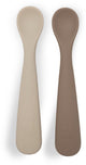 Jollein cuillère bébé - couverts bébé silicone - teintes naturelles - 2 pièces