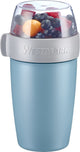 Westmark Tasse à muesli avec 2 compartiments étanches : 200 ml + 500 ml, plastique, naturel sans BPA, bleu gris clair, 5285226b