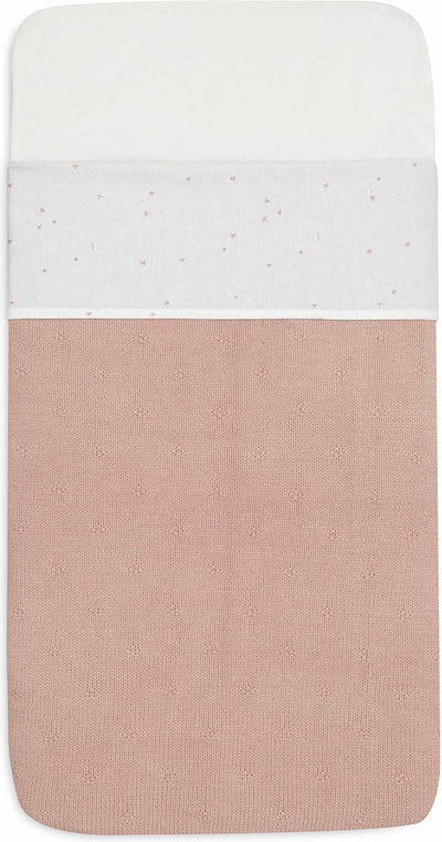Jollein - drap de lit bébé - 120x150cm - lit, lit bébé - coton - rose sauvage scintillante