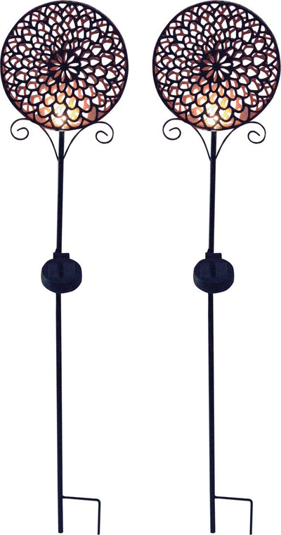 Luxform - 2x lampe de jardin avec piquet - soleil mandala - LED - alimentée par l'énergie solaire - lot de 2 pièces
