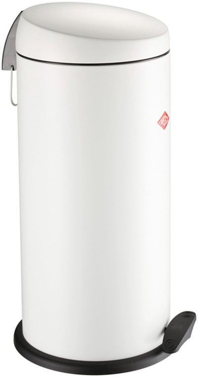 Wesco capboy maxi poubelle | poubelle à pédale | 22 litres | métal - blanc mat | poubelle - fabriquée en Allemagne