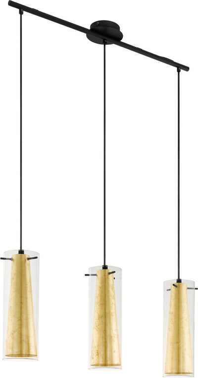 Lampe à suspension Eglo pinto gold - e27 - 72,5 cm - or noir