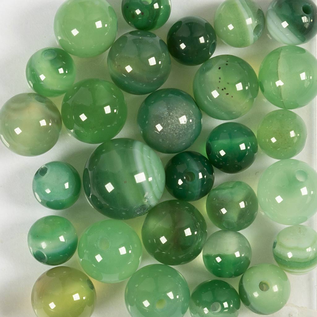 Perles d'agate Creativ Company, d 13+15 mm, diamètre du trou 0,9-1 mm, env. 28 pièces, vert vif, 28 pièces 1 boîte