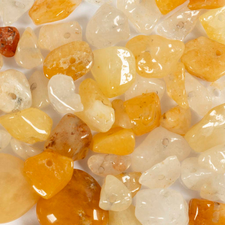 Perles de cristal Creativ Company, calcite miel, d 7-12 mm, diamètre du trou 1 mm, env. 63 pièces, jaune clair, 63 pièces 1 boîte