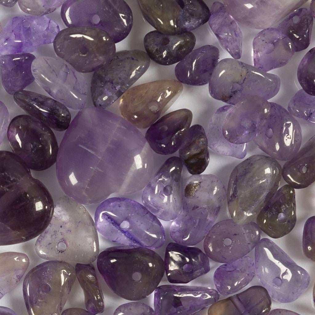 Perles de cristal Creativ Company, améthyste, d 7-12 mm, diamètre du trou 1 mm, env. 63 pièces, violet, 63 pièces 1 boîte