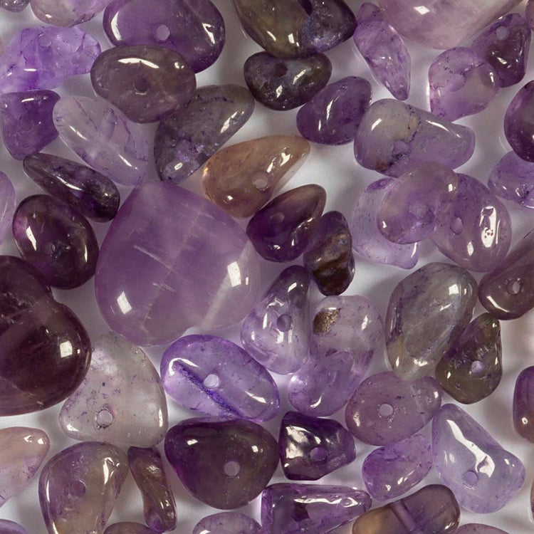 Perles de cristal Creativ Company, améthyste, d 7-12 mm, diamètre du trou 1 mm, env. 63 pièces, violet, 63 pièces 1 boîte