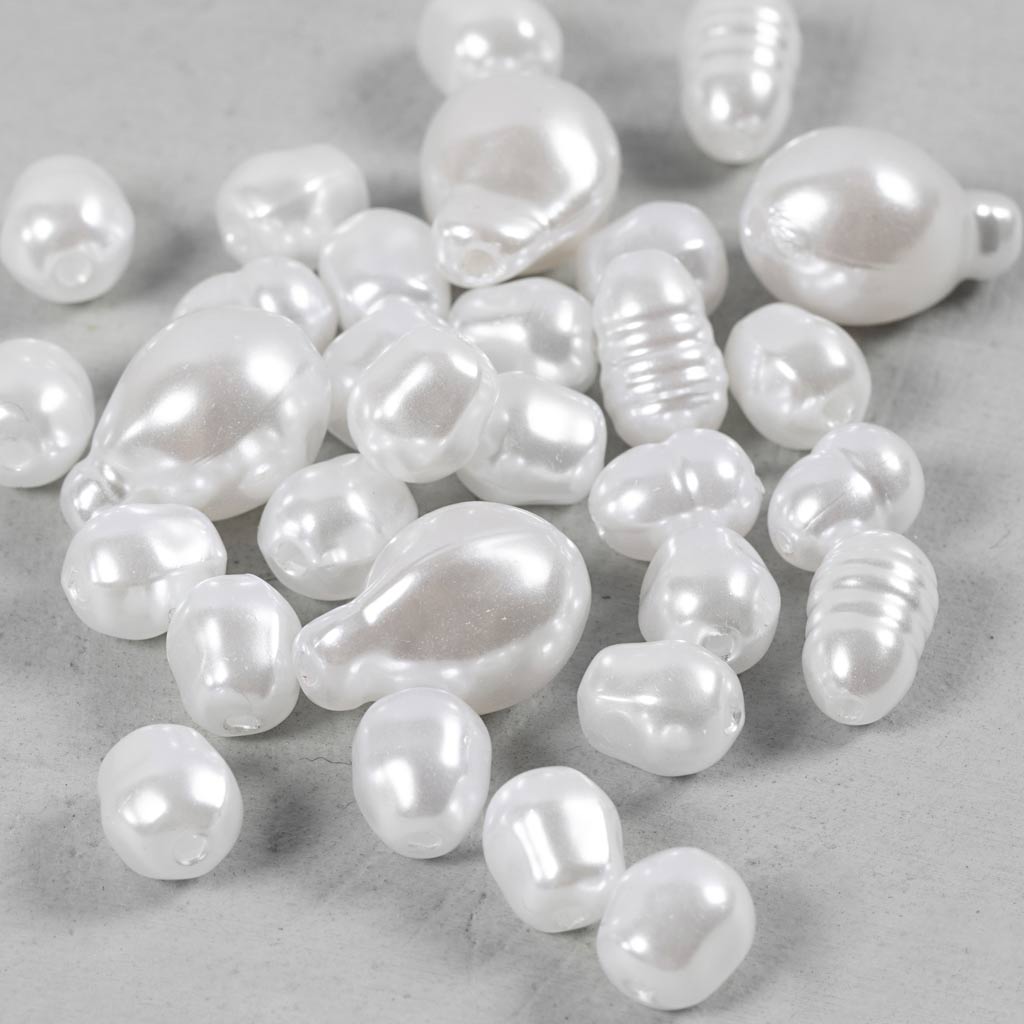 Perles de cire Creativ company, ovales, d 6-14 mm, diamètre du trou 1,3-1,5 mm, 30 pièces 1 boîte