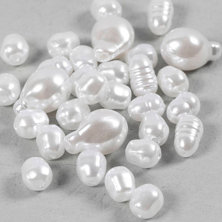 Perles de cire Creativ company, ovales, d 6-14 mm, diamètre du trou 1,3-1,5 mm, 30 pièces 1 boîte