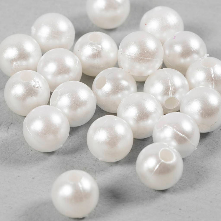 Perles de cire Creativ company, d 8 mm, diamètre du trou 2,3 mm, nacre, 22 pièces 1 boîte