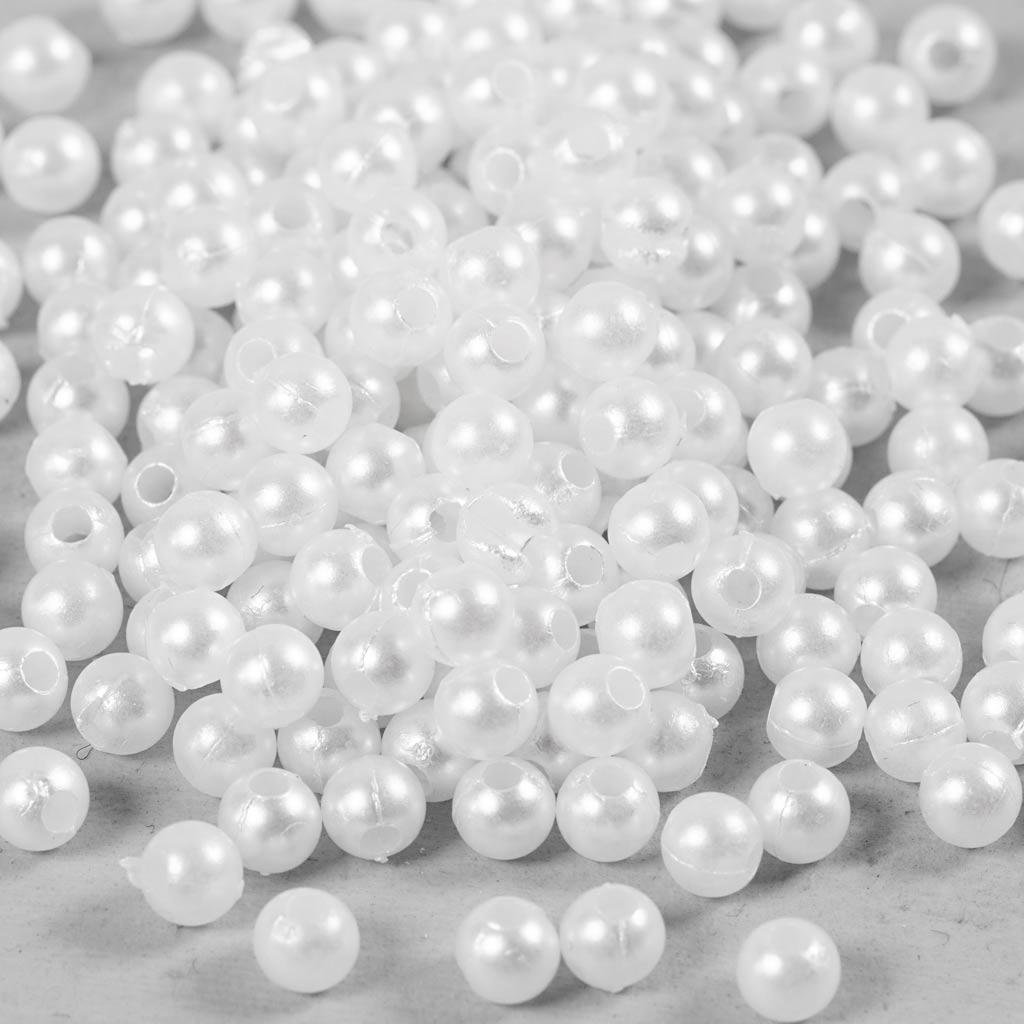 Perles de cire Creativ company, d 4 mm, diamètre du trou 1,5 mm, nacre, 210 pièces 1 boîte