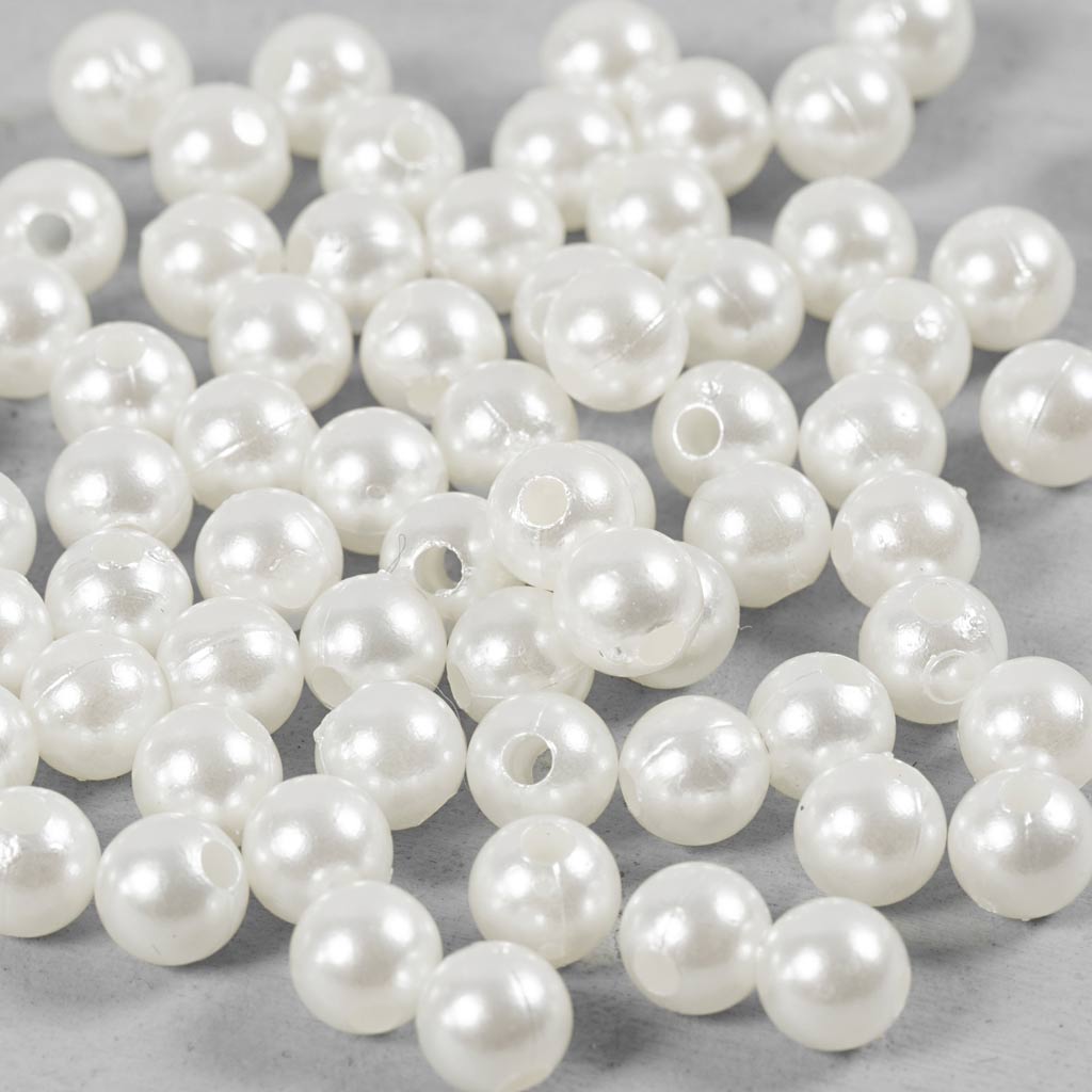 Perles de cire Creativ company, d 6 mm, diamètre de trou 1,9 mm, nacre, 65 pièces 1 boîte