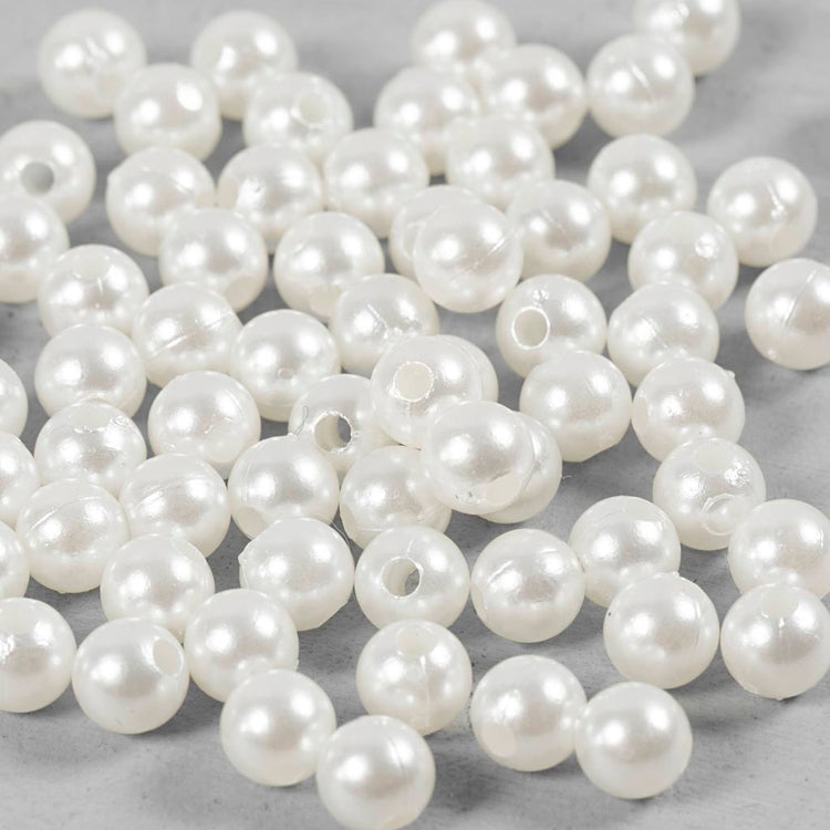 Perles de cire Creativ company, d 6 mm, diamètre de trou 1,9 mm, nacre, 65 pièces 1 boîte